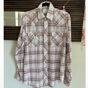 Miller Western Wear Vintage Shirt Plaid Pearl Snap Button Up Shirt 16-36